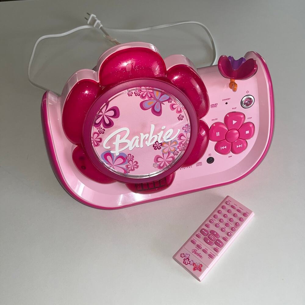 Rare Vintage VTG Barbie Y2K Pink Flower DVD Player